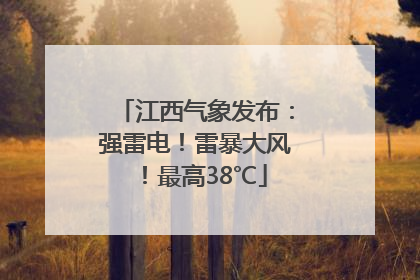 江西气象发布：强雷电！雷暴大风！最高38℃