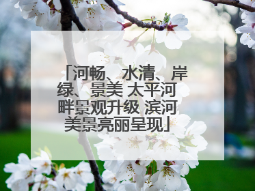 河畅、水清、岸绿、景美 太平河畔景观升级 滨河美景亮丽呈现