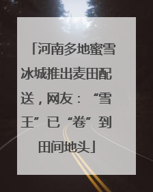 河南多地蜜雪冰城推出麦田配送，网友：“雪王”已“卷”到田间地头