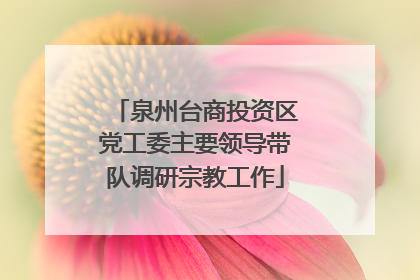 泉州台商投资区党工委主要领导带队调研宗教工作