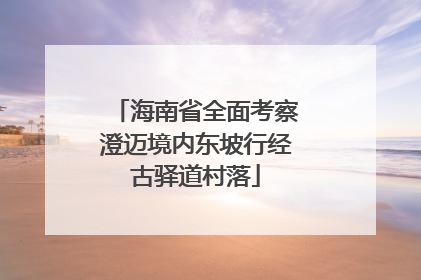 海南省全面考察澄迈境内东坡行经古驿道村落