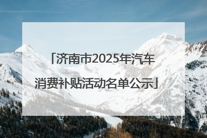 济南市2025年汽车消费补贴活动名单公示