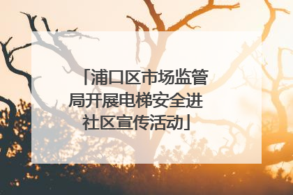 浦口区市场监管局开展电梯安全进社区宣传活动