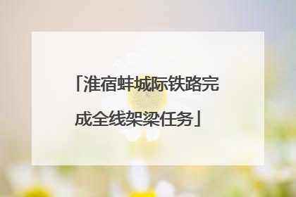 淮宿蚌城际铁路完成全线架梁任务