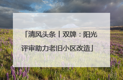 清风头条丨双牌：阳光评审助力老旧小区改造
