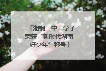 湘钢一中一学子荣获“新时代湖南好少年”称号