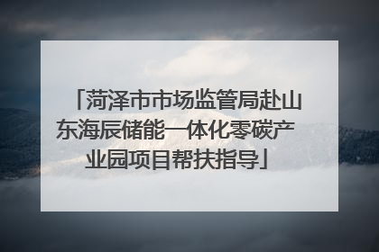 菏泽市市场监管局赴山东海辰储能一体化零碳产业园项目帮扶指导