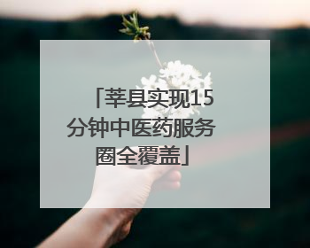 莘县实现15分钟中医药服务圈全覆盖