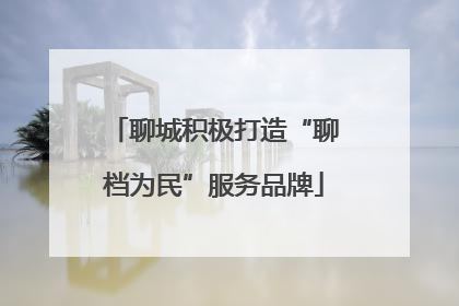 聊城积极打造“聊档为民”服务品牌