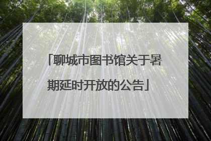 聊城市图书馆关于暑期延时开放的公告