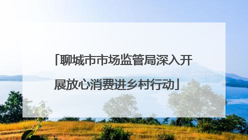 聊城市市场监管局深入开展放心消费进乡村行动