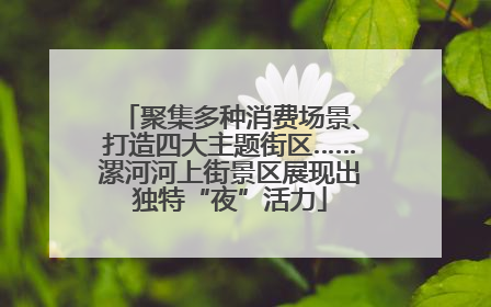 聚集多种消费场景、打造四大主题街区……漯河河上街景区展现出独特“夜”活力