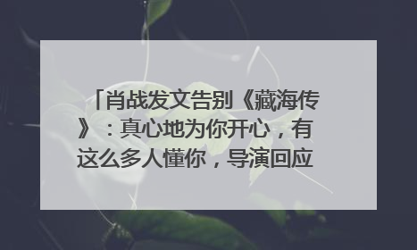 肖战发文告别《藏海传》：真心地为你开心，有这么多人懂你，导演回应“是否有第二季”