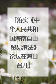落实《中华人民共和国海南自由贸易港法》论坛在海口召开
