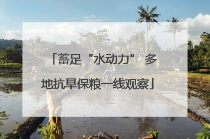 蓄足“水动力” 多地抗旱保粮一线观察