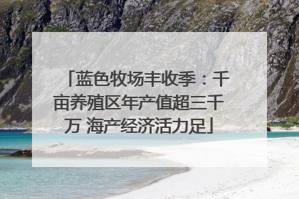 蓝色牧场丰收季：千亩养殖区年产值超三千万 海产经济活力足