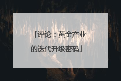 评论：黄金产业的迭代升级密码