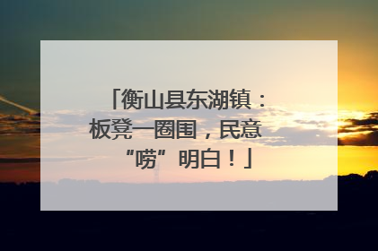 衡山县东湖镇：板凳一圈围，民意“唠”明白！