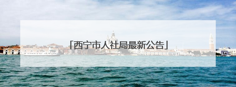 西宁市人社局最新公告