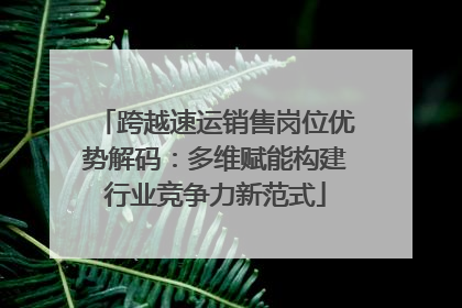 跨越速运销售岗位优势解码：多维赋能构建行业竞争力新范式