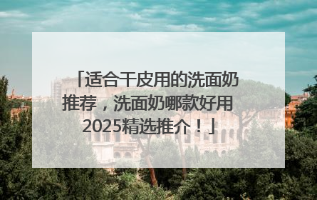 适合干皮用的洗面奶推荐，洗面奶哪款好用2025精选推介！