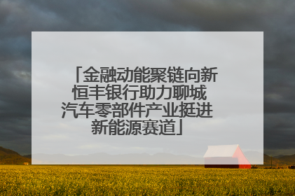 金融动能聚链向新 恒丰银行助力聊城汽车零部件产业挺进新能源赛道