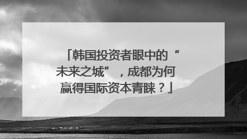 韩国投资者眼中的“未来之城”，成都为何赢得国际资本青睐？