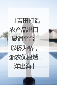 青田打造农产品出口展销平台 以侨为桥，浙农优品越洋出海