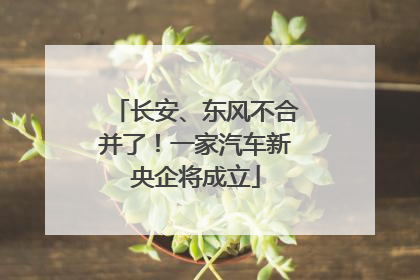 长安、东风不合并了！一家汽车新央企将成立