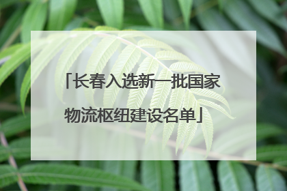 长春入选新一批国家物流枢纽建设名单