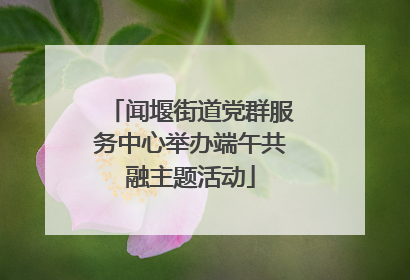 闻堰街道党群服务中心举办端午共融主题活动