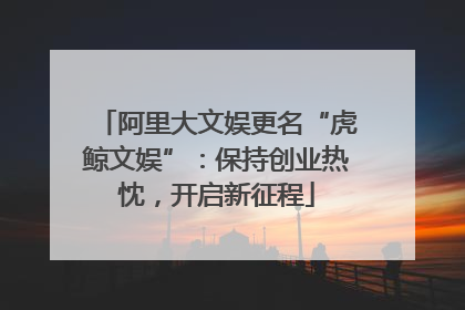 阿里大文娱更名“虎鲸文娱”：保持创业热忱，开启新征程