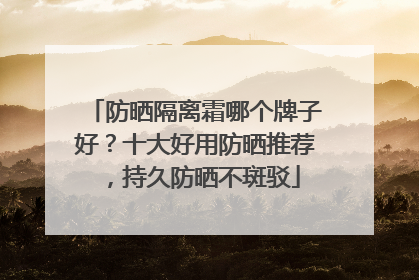 防晒隔离霜哪个牌子好？十大好用防晒推荐，持久防晒不斑驳