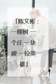 陈文彬：一棵树 一个庄 一块碑 一位英雄
