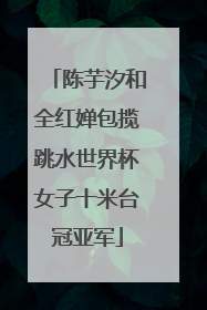 陈芋汐和全红婵包揽跳水世界杯女子十米台冠亚军