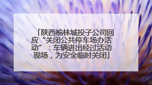 陕西榆林城投子公司回应“关闭公共停车场办活动”：车辆进出经过活动现场，为安全临时关闭