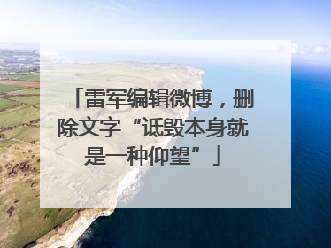 雷军编辑微博，删除文字“诋毁本身就是一种仰望”