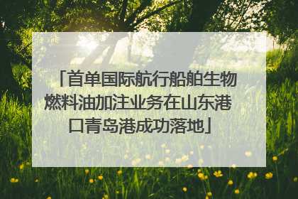 首单国际航行船舶生物燃料油加注业务在山东港口青岛港成功落地