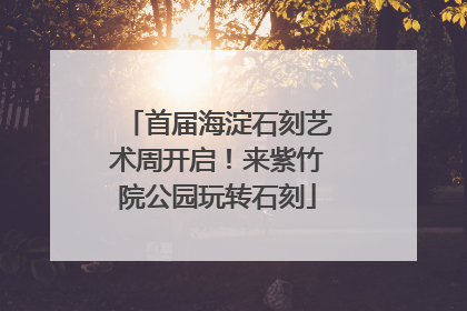 首届海淀石刻艺术周开启！来紫竹院公园玩转石刻