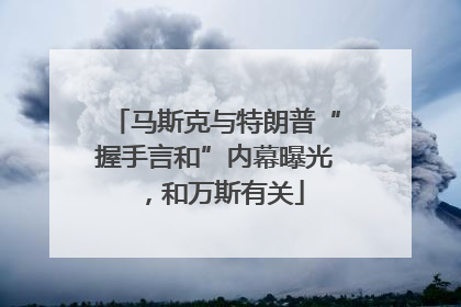 马斯克与特朗普“握手言和”内幕曝光，和万斯有关