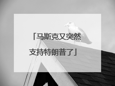 马斯克又突然支持特朗普了