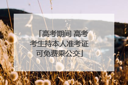 高考期间 高考考生持本人准考证可免费乘公交