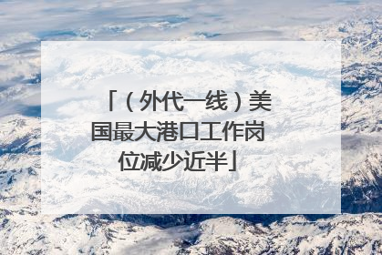 （外代一线）美国最大港口工作岗位减少近半