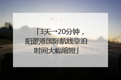 3天→20分钟，阳逻港国际航线靠泊时间大幅缩短