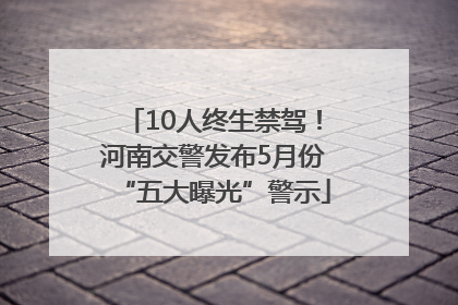 10人终生禁驾！河南交警发布5月份“五大曝光”警示