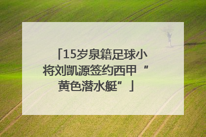 15岁泉籍足球小将刘凯源签约西甲“黄色潜水艇”