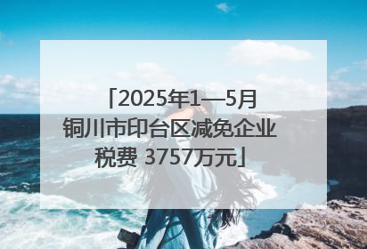 2025年1—5月铜川市印台区减免企业税费 3757万元