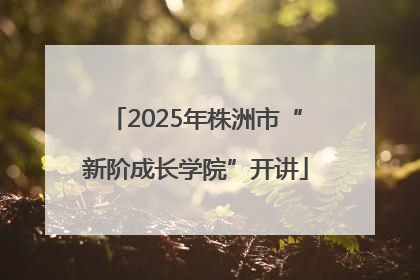 2025年株洲市“新阶成长学院”开讲