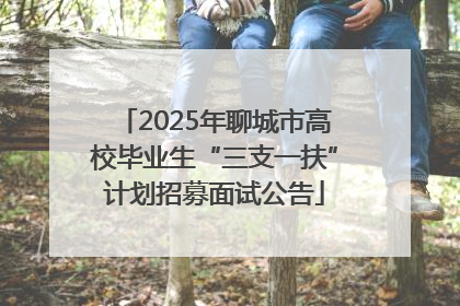 2025年聊城市高校毕业生“三支一扶”计划招募面试公告