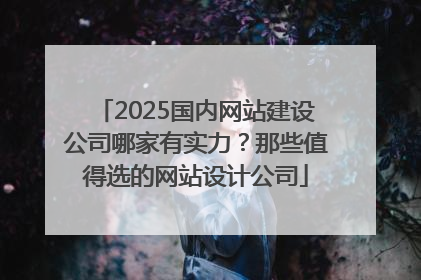 2025国内网站建设公司哪家有实力？那些值得选的网站设计公司